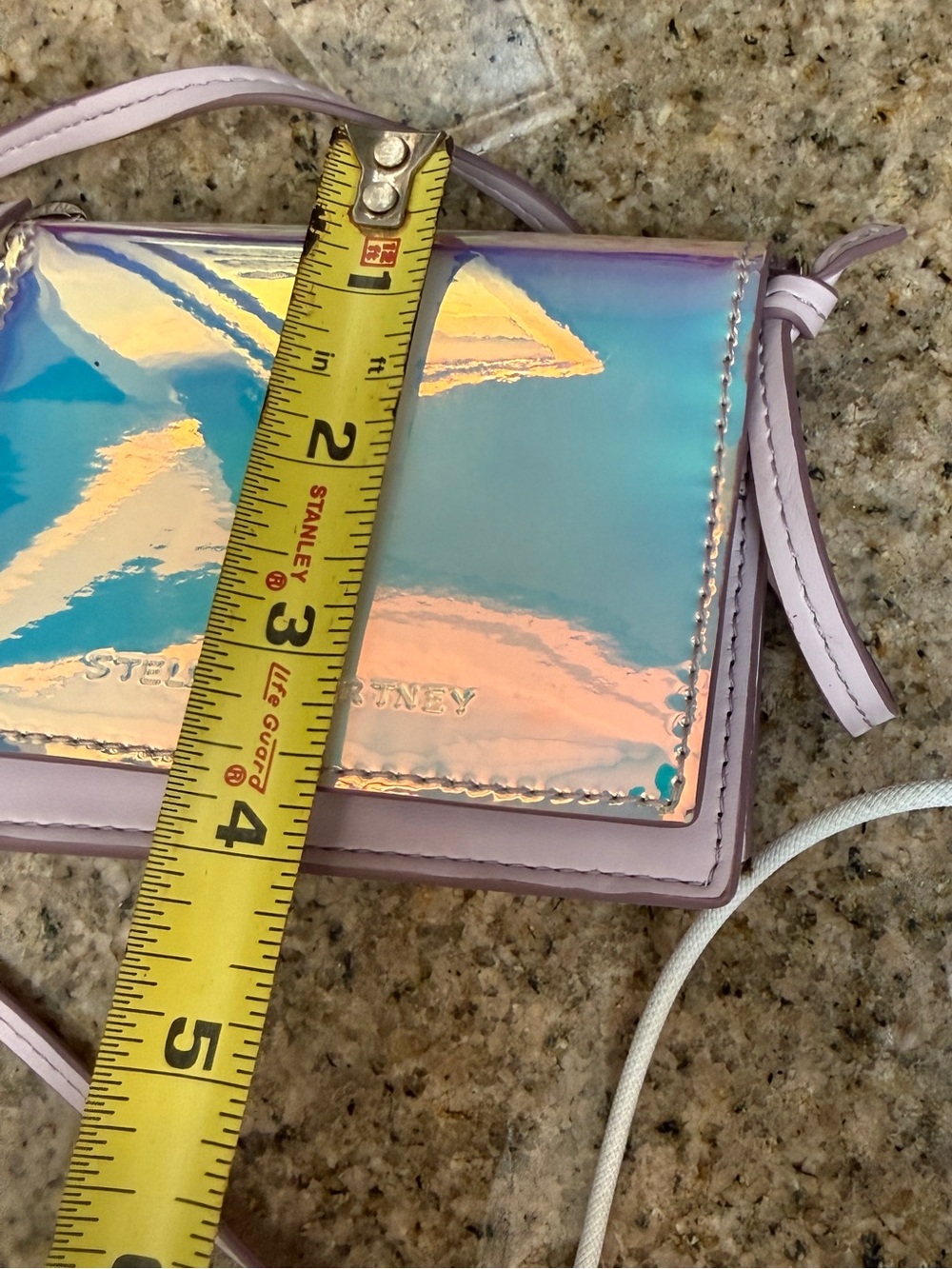 Stella McCartney Rare Iridescent Pink Holographic Micro Crossbody Bag SP22 Italy - Picture 11 of 11